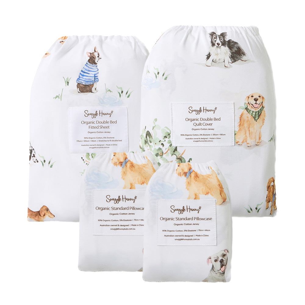 Bundle - Dog Park Double Bedding - 1 x Sheet + 1 x Quilt Cover + 2 x Pillowcases - View 1