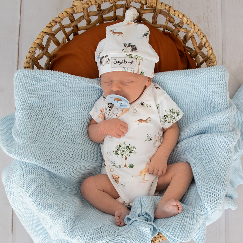 Dog Park Short Sleeve Organic Kimono Bodysuit - View 4