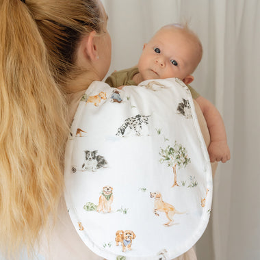 Dog Park Organic Cotton Burp Cloth | Snuggle Hunny