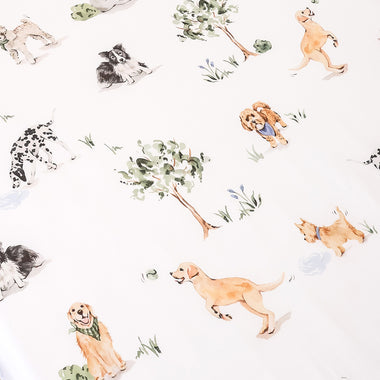 Dog Park Organic Cotton Fitted Sheet | Snuggle Hunny