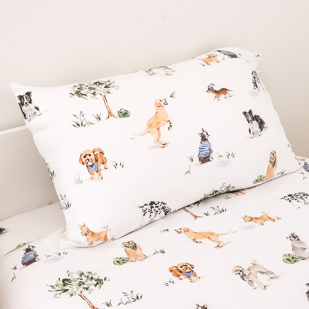 Dog Park Organic Cotton Single Pillowcase - View 1