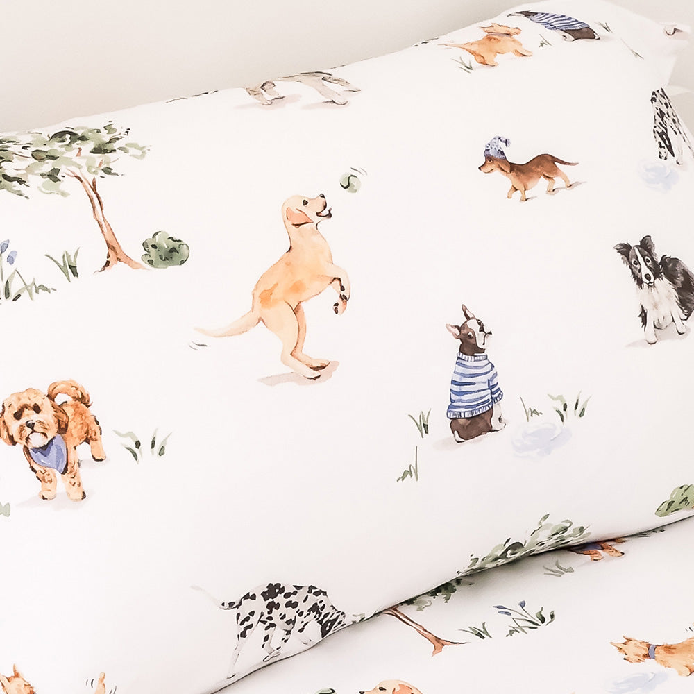 Dog Park Organic Cotton Single Pillowcase - View 2