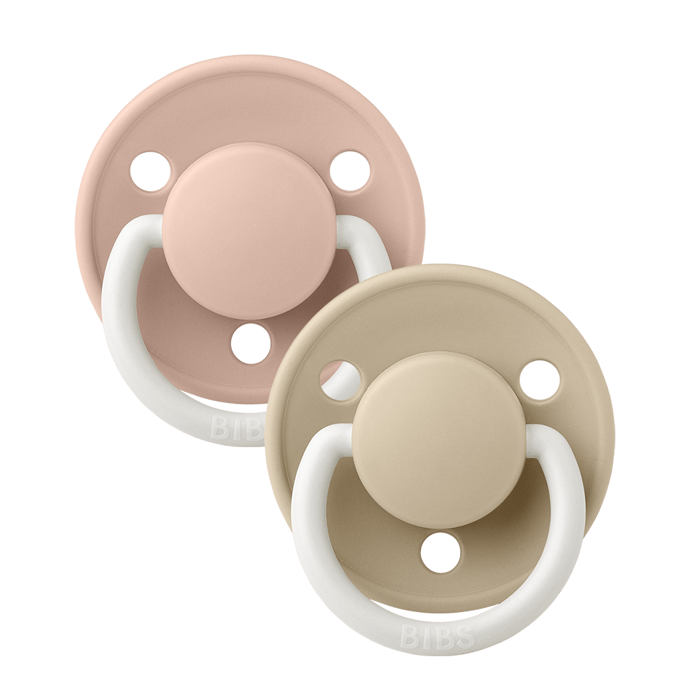 BIBS De Lux Silicone Night Glow Dummy 2 Pack - Blush/ Vanilla - View 2