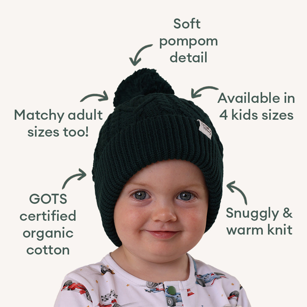 Emerald Organic Baby Knit Beanie - View 6