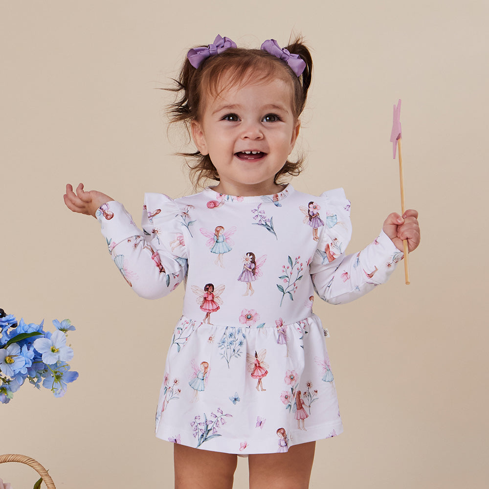 Fairy Garden Long Sleeve Organic Dress - View 1