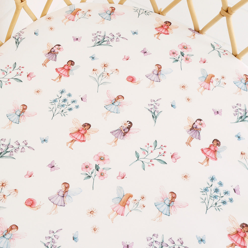 Fairy Garden Organic Bassinet Sheet / Change Pad Cover - View 3