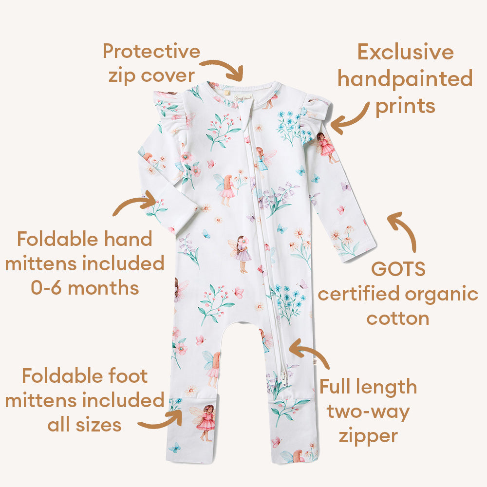 Fairy Garden Organic Snugglesuit Convertible Romper - View 8