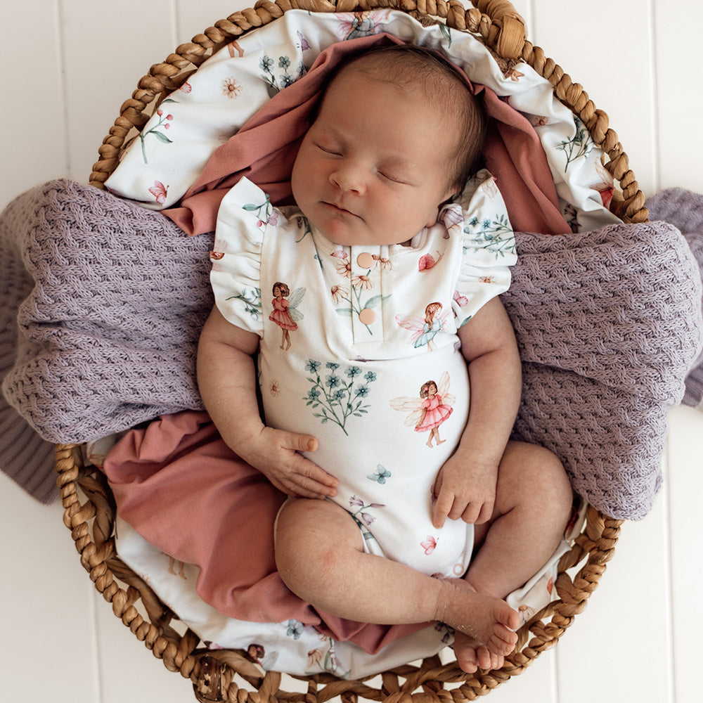 Fairy Garden Short Sleeve Organic Bodysuit with Frill - View 7