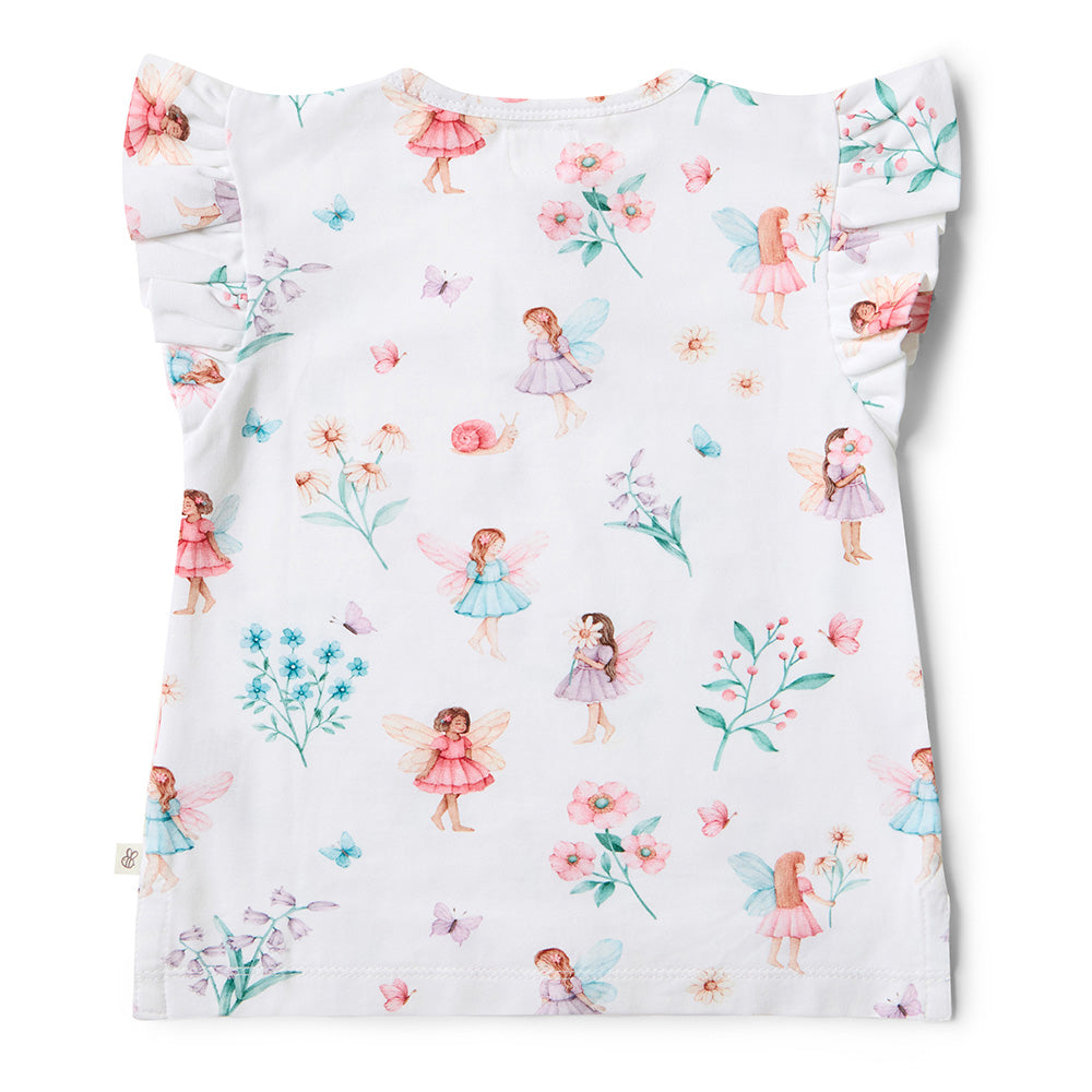 Fairy Garden Organic Short Sleeve Top with Frill - View 8