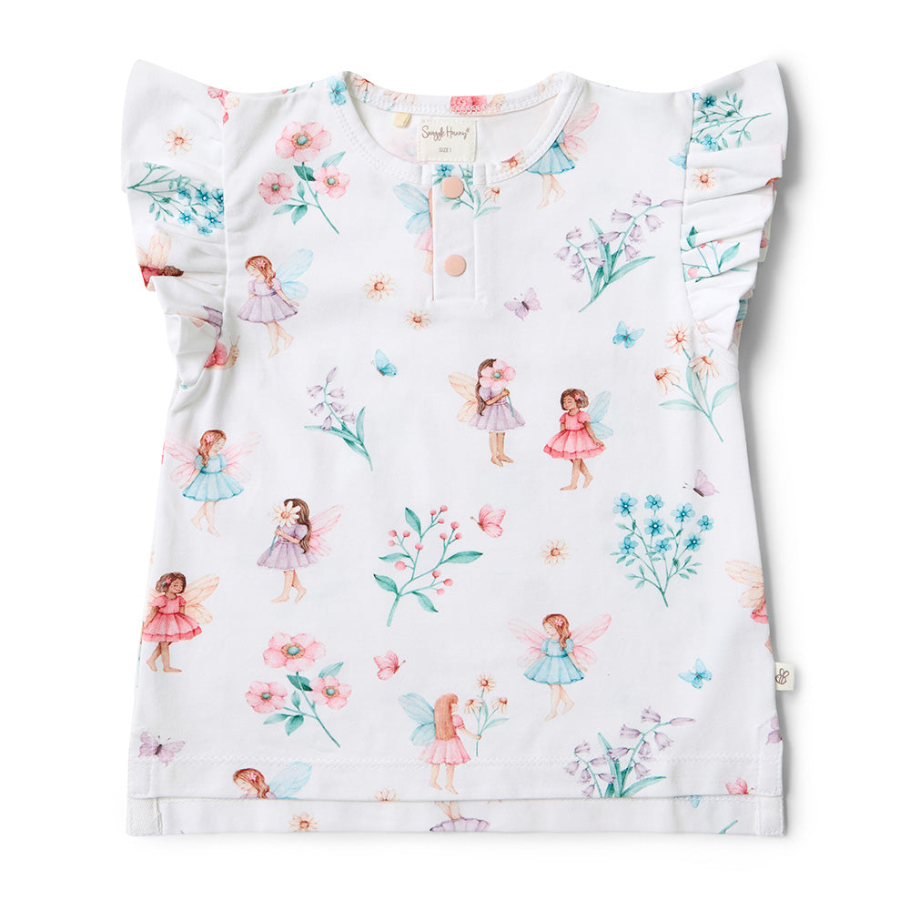Fairy Garden Organic Short Sleeve Top with Frill - View 2