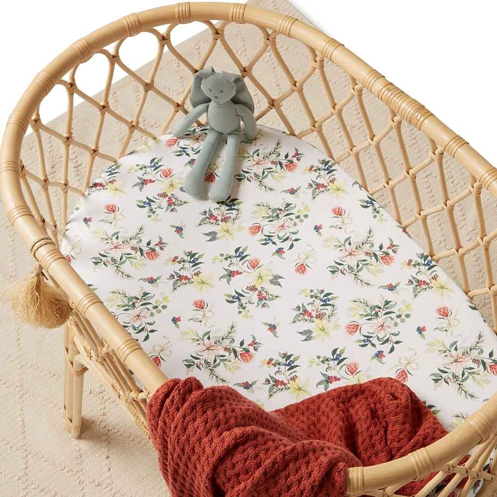 Festive Berry Organic Bassinet Sheet - View 1