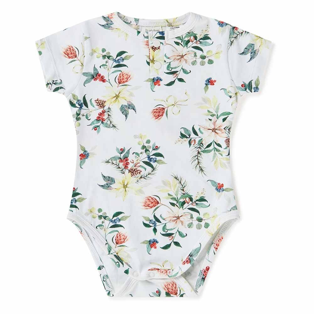 Festive Berry Short Sleeve Organic Bodysuit - Limited Edition - View 2