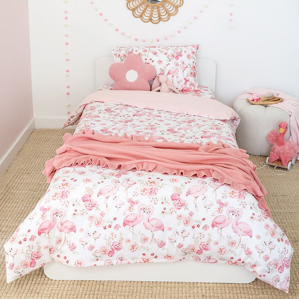 Flamingos Organic Cotton Quilt Cover - View 6