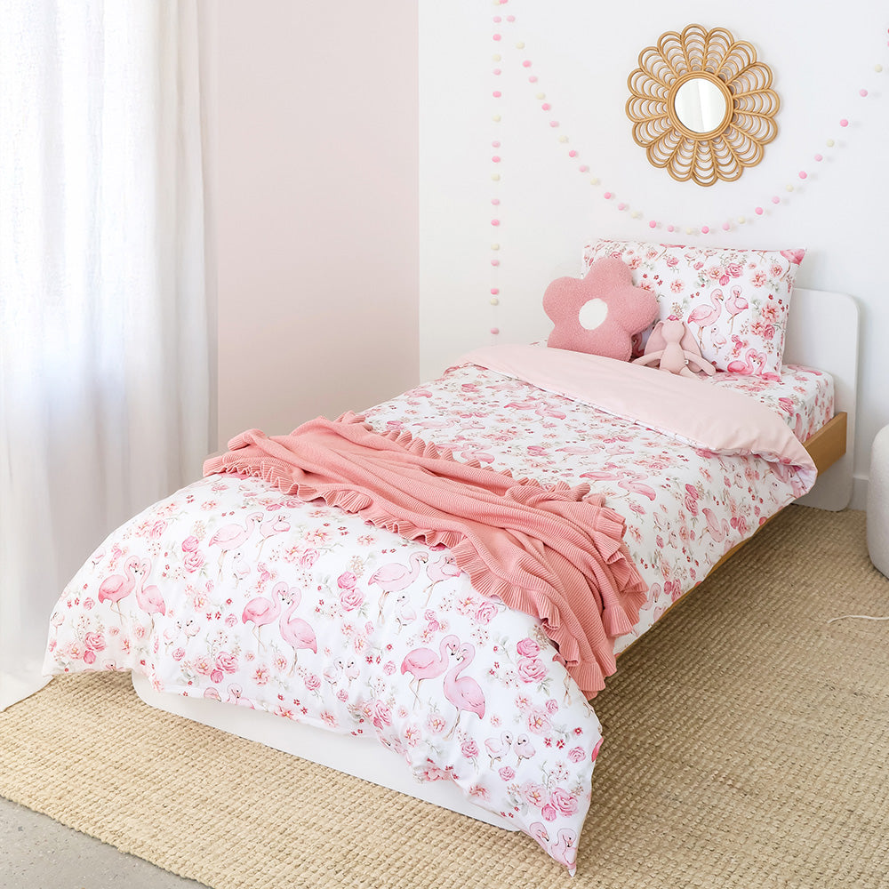 Flamingos Organic Cotton Quilt Cover - View 4