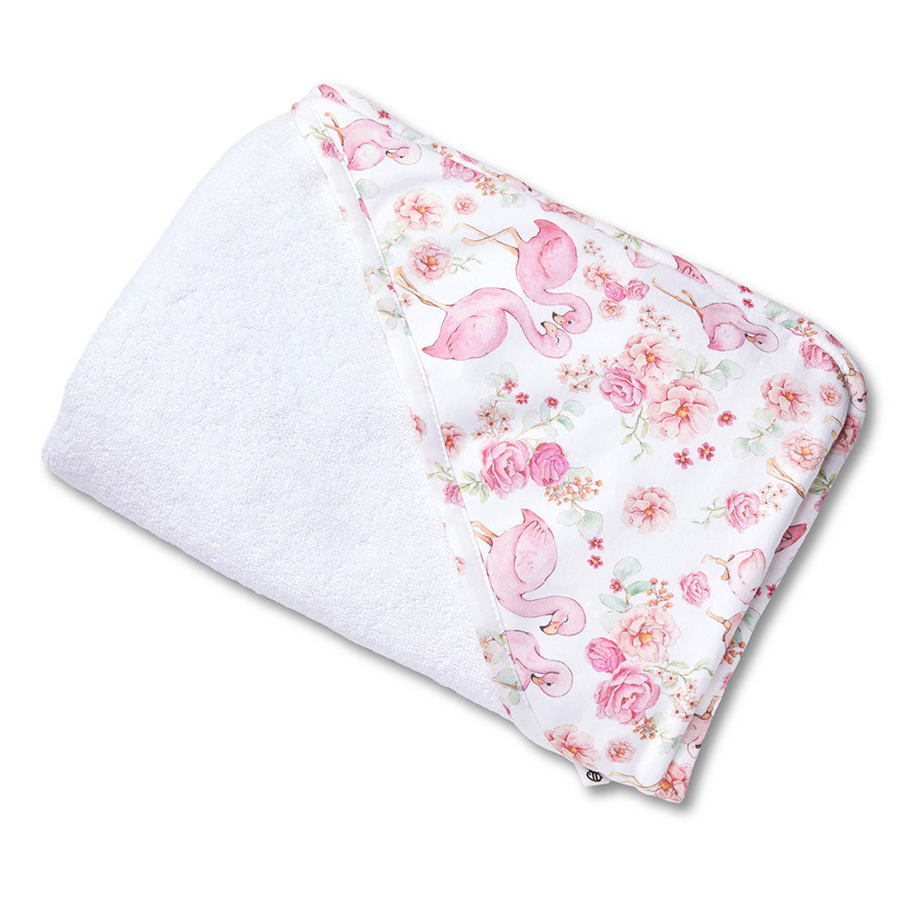 Flamingos Organic Hooded Baby Towel - View 2
