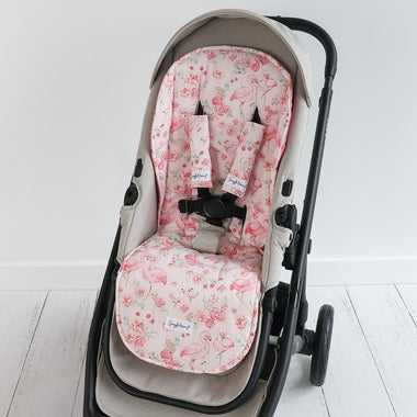 Flamingos Pram Liner & Strap Cover Set | Snuggle Hunny