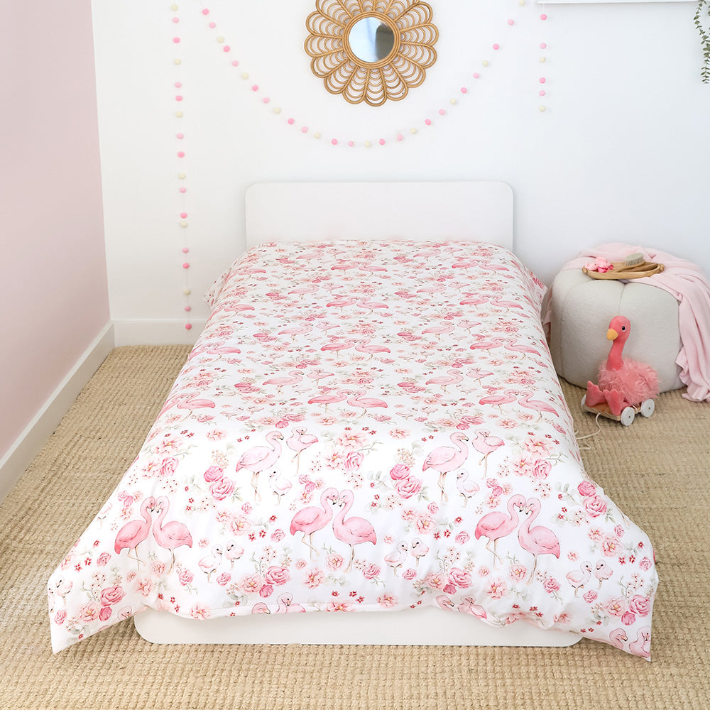 Flamingos Organic Cotton Quilt Cover - View 1
