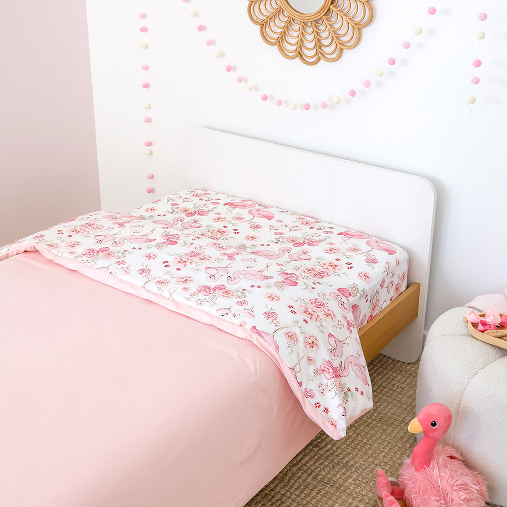Flamingos Organic Cotton Quilt Cover - View 5