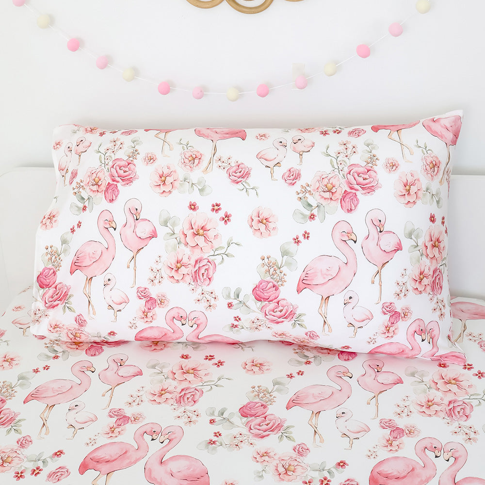 Flamingos Organic Cotton Single Pillowcase - View 1