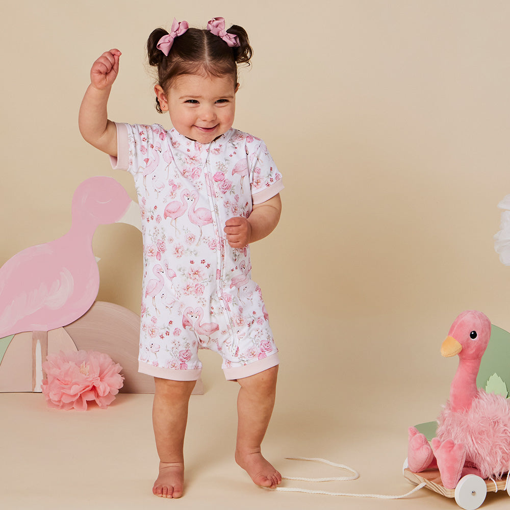 Flamingos Organic Snuggle Shortie - View 1