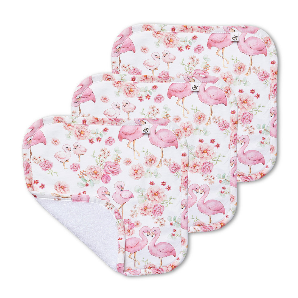 Flamingos Organic Wash Cloths - 3 Pack - View 1