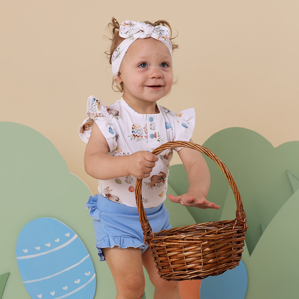 Flopsy Bunnies Short Sleeve Organic Bodysuit with Frill - View 9