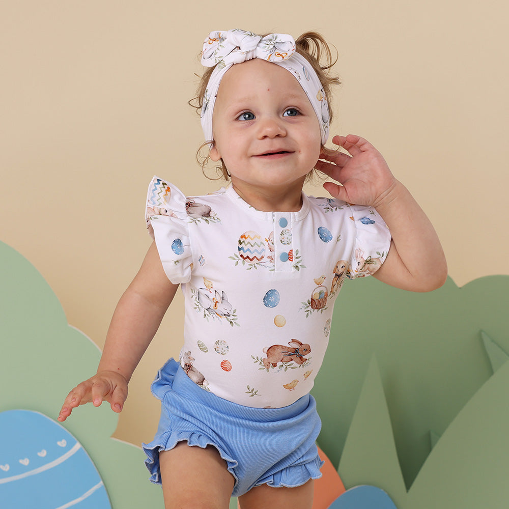 Flopsy Bunnies Short Sleeve Organic Bodysuit with Frill - View 3
