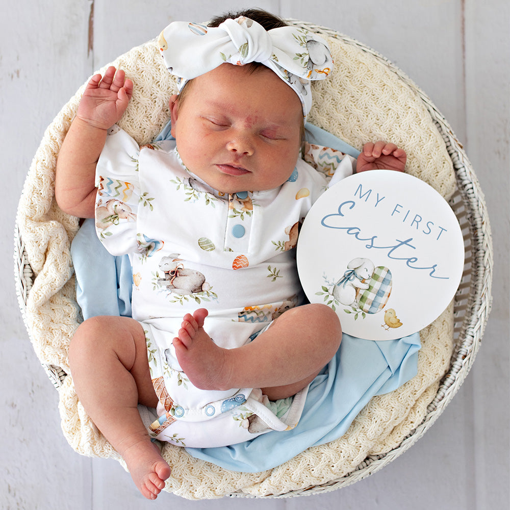 Flopsy Bunnies Short Sleeve Organic Bodysuit with Frill - View 1