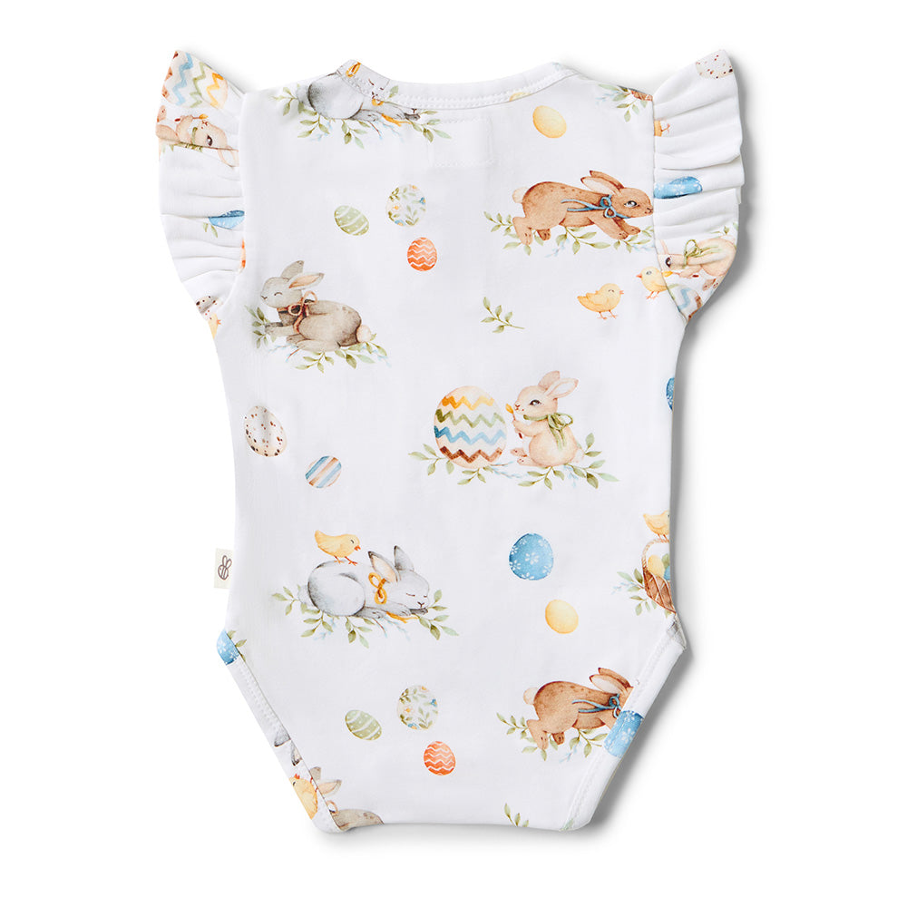 Flopsy Bunnies Short Sleeve Organic Bodysuit with Frill - View 15
