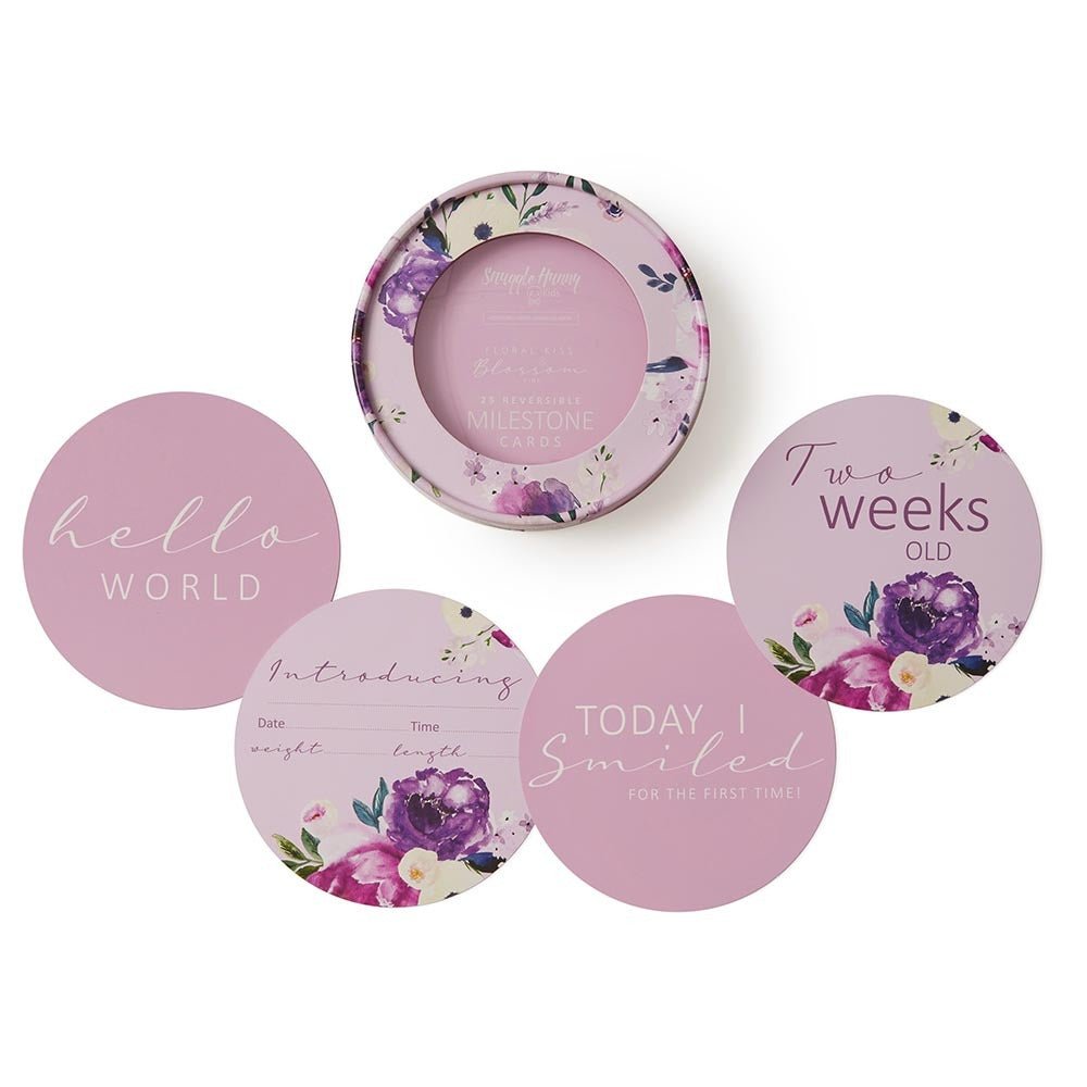 Floral Kiss & Blossom Pink Reversible Milestone Cards - View 1