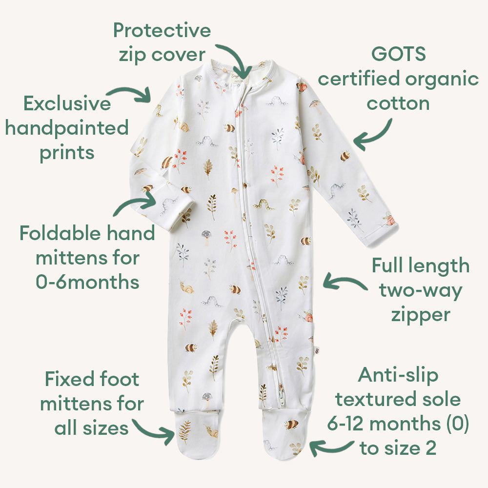 Garden Friends Organic Snuggle Sleepsuit Zip Footie - View 4
