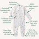 Garden Friends Organic Snuggle Sleepsuit Zip Footie - Thumbnail 4