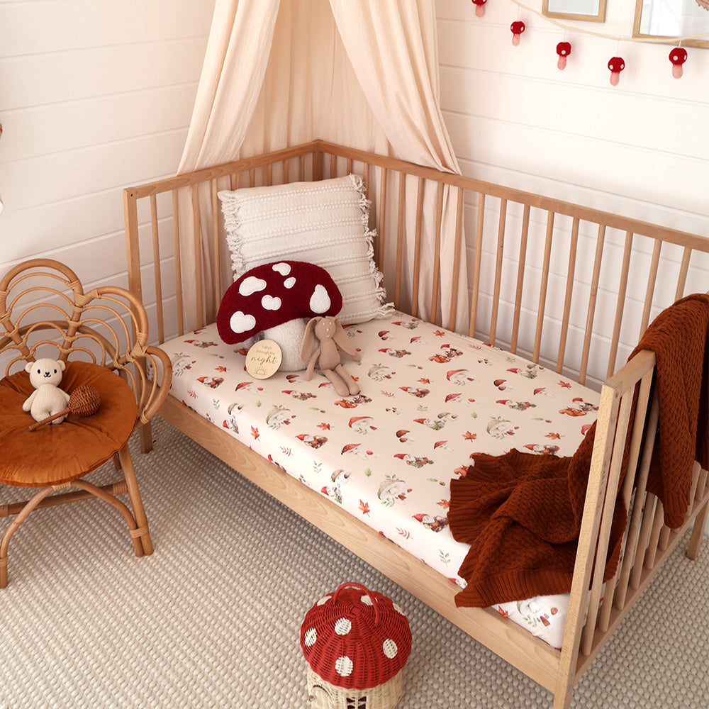 Gnomes Organic Fitted Cot Sheet - View 3