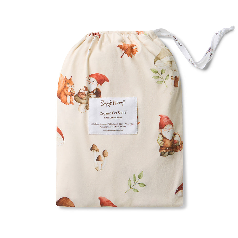 Gnomes Organic Fitted Cot Sheet - View 5