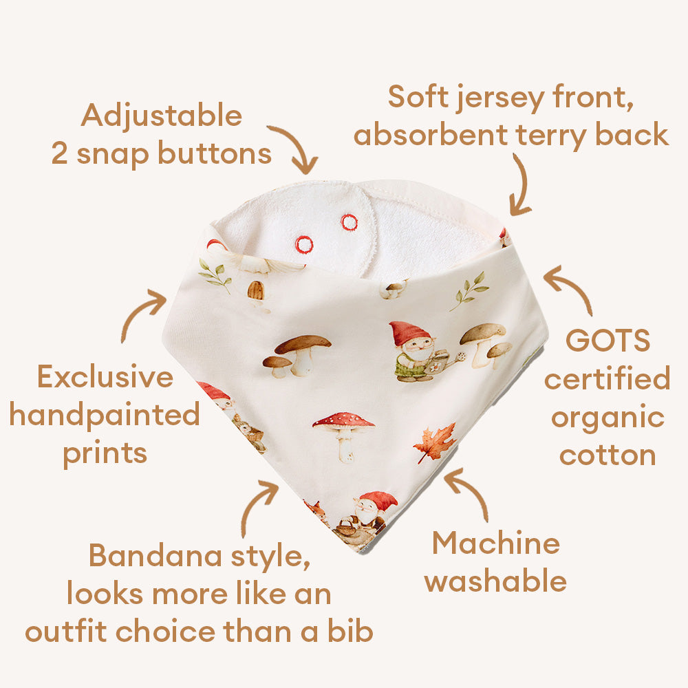 Gnomes Organic Dribble Bib - View 4