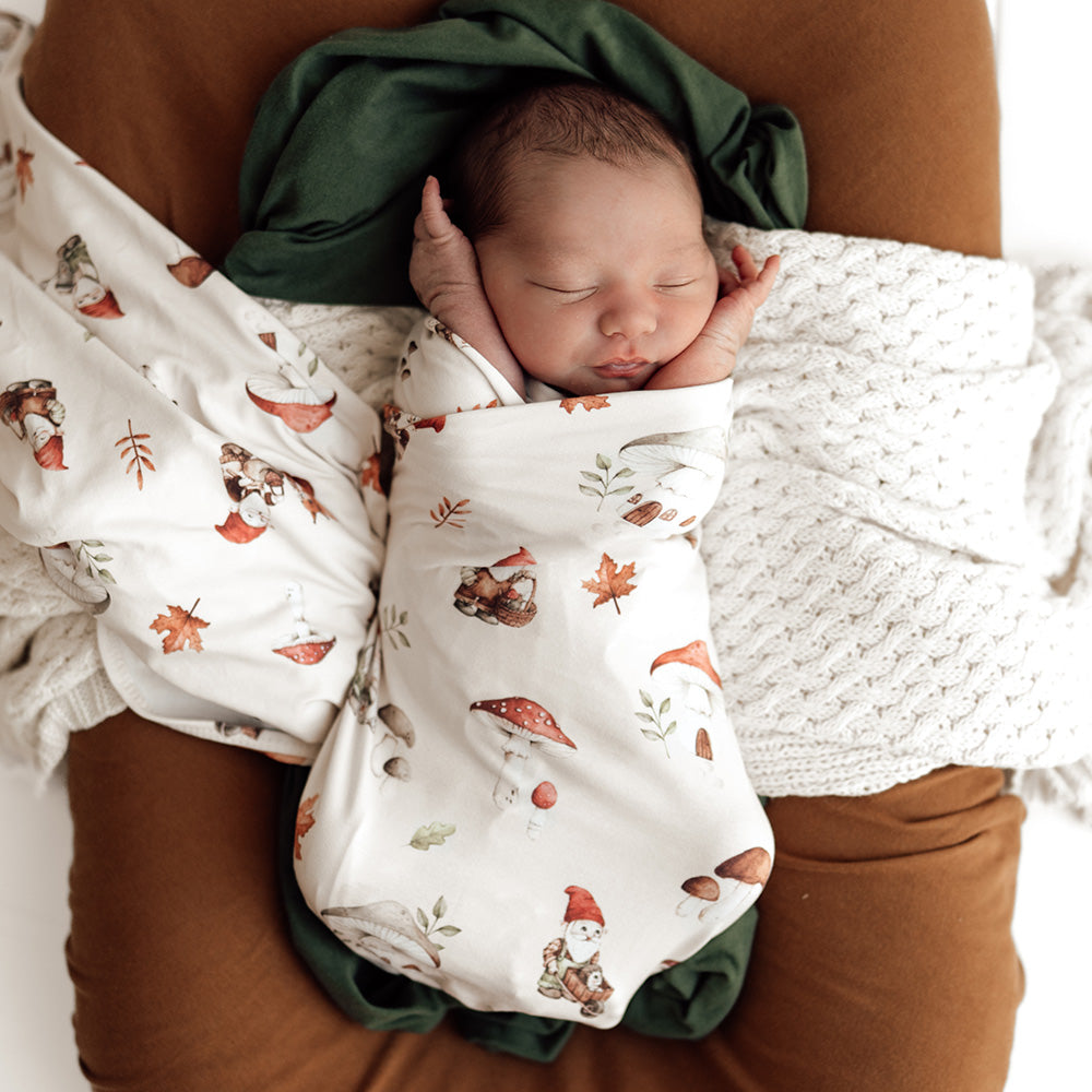 Gnomes Organic Jersey Wrap & Beanie Set - View 5