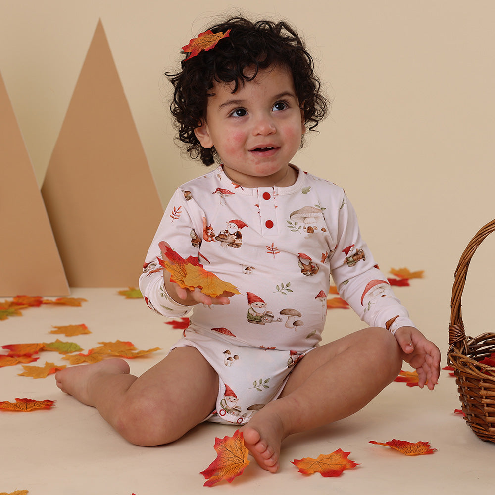 Gnomes Long Sleeve Organic Bodysuit - View 11