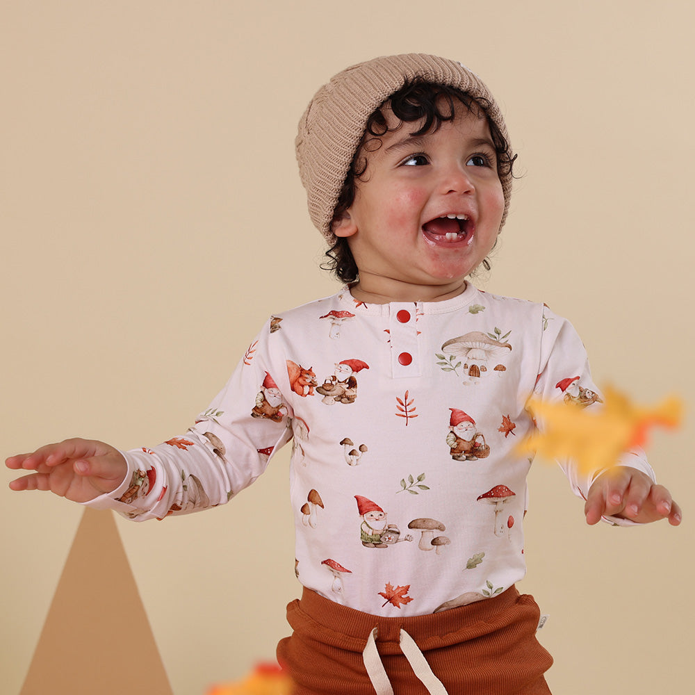 Gnomes Long Sleeve Organic Bodysuit - View 6