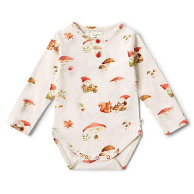Gnomes Long Sleeve Organic Bodysuit | Snuggle Hunny