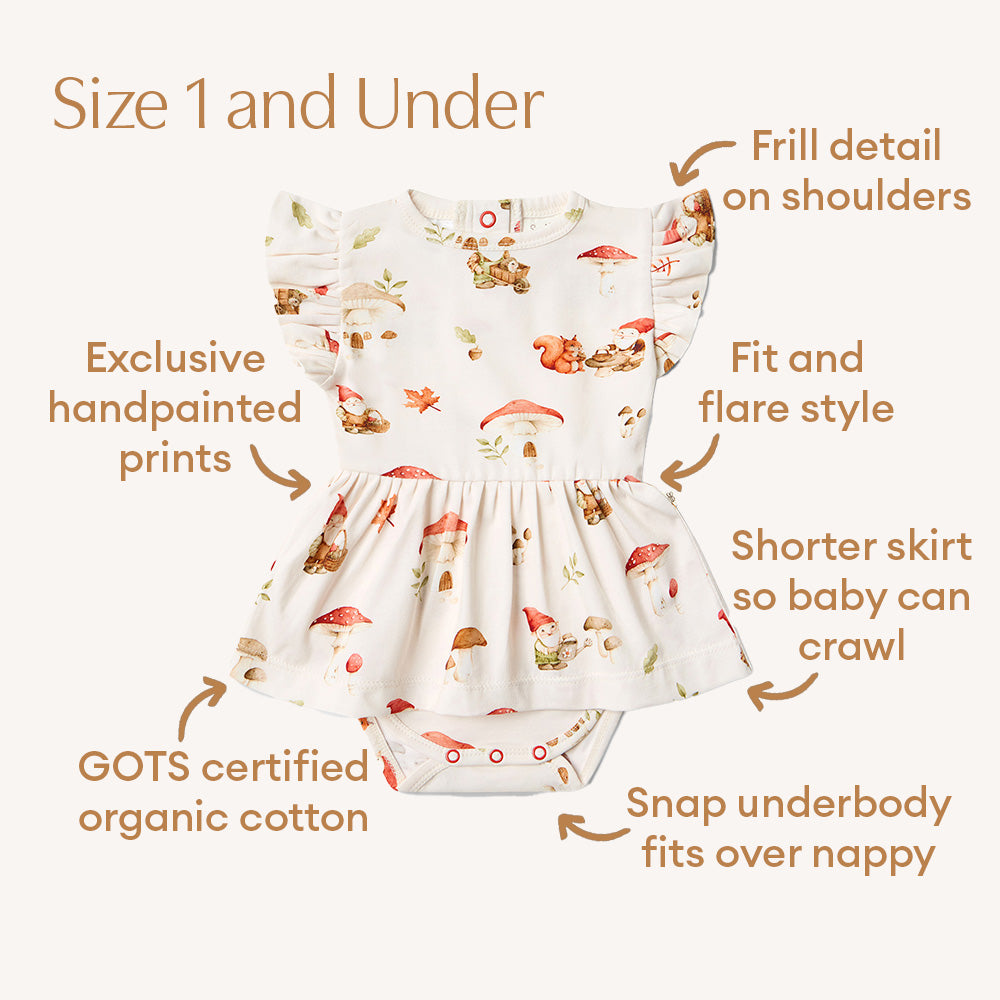 Gnomes Short Sleeve Organic Dress - View 7