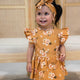 Golden Flower Short Sleeve Organic Dress - Thumbnail 5