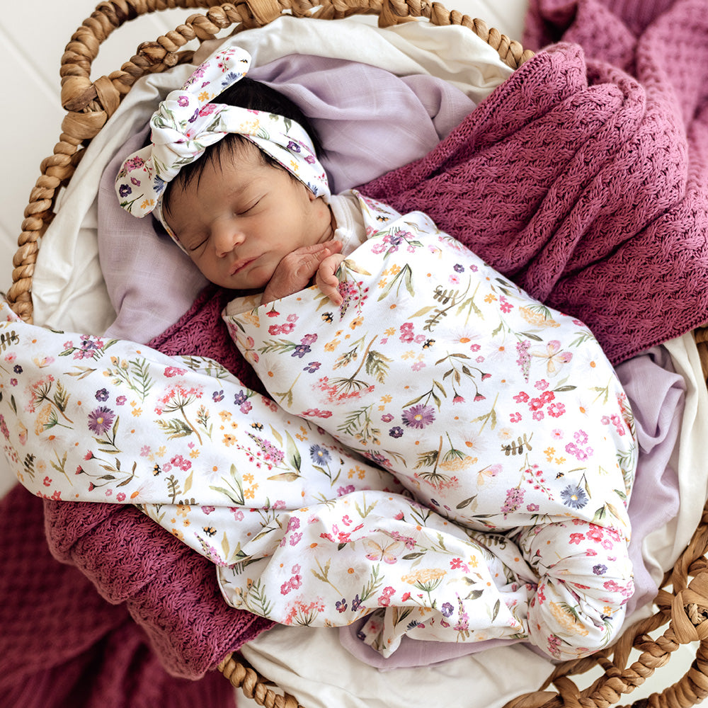 Gracie Organic Jersey Wrap & Topknot Set - View 4