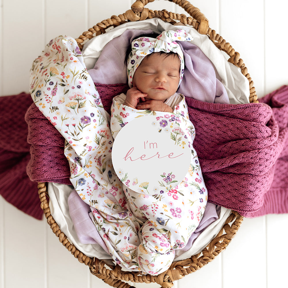 Gracie Organic Jersey Wrap & Topknot Set - View 3