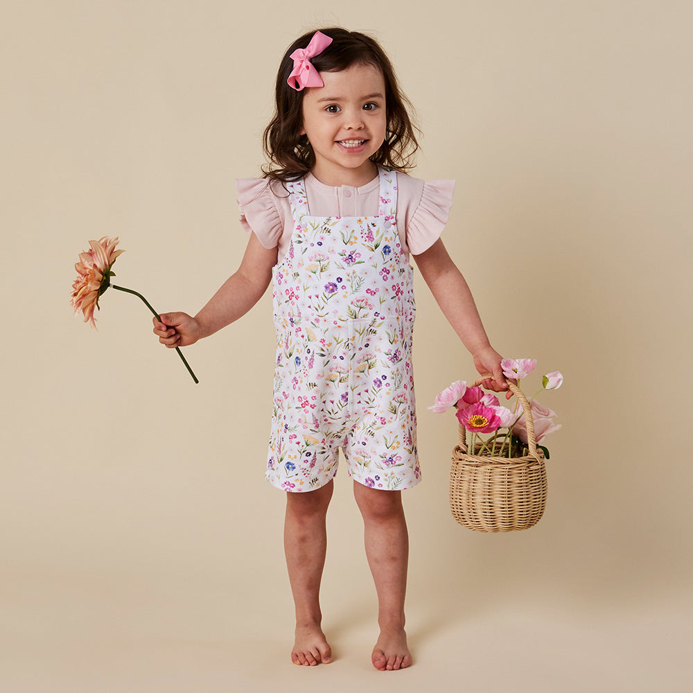 Gracie Organic Snuggle Overall Shorts - View 4