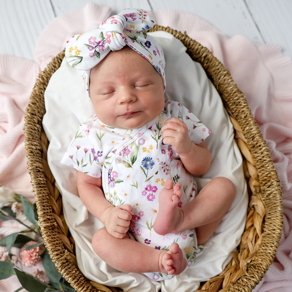 Gracie Short Sleeve Organic Kimono Bodysuit - View 7