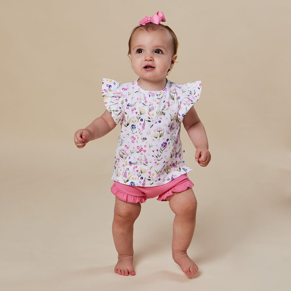 Gracie Organic Short Sleeve Top with Frill - View 6