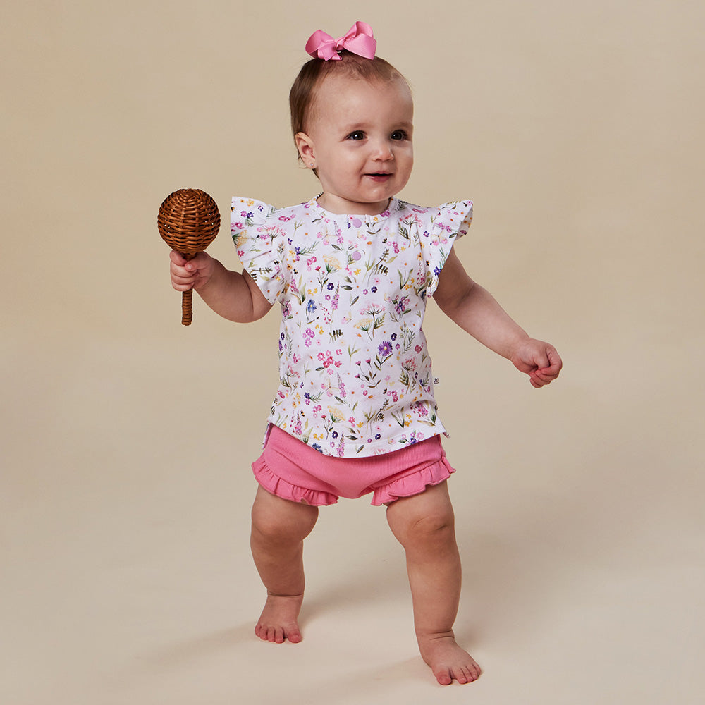 Gracie Organic Short Sleeve Top with Frill - View 8