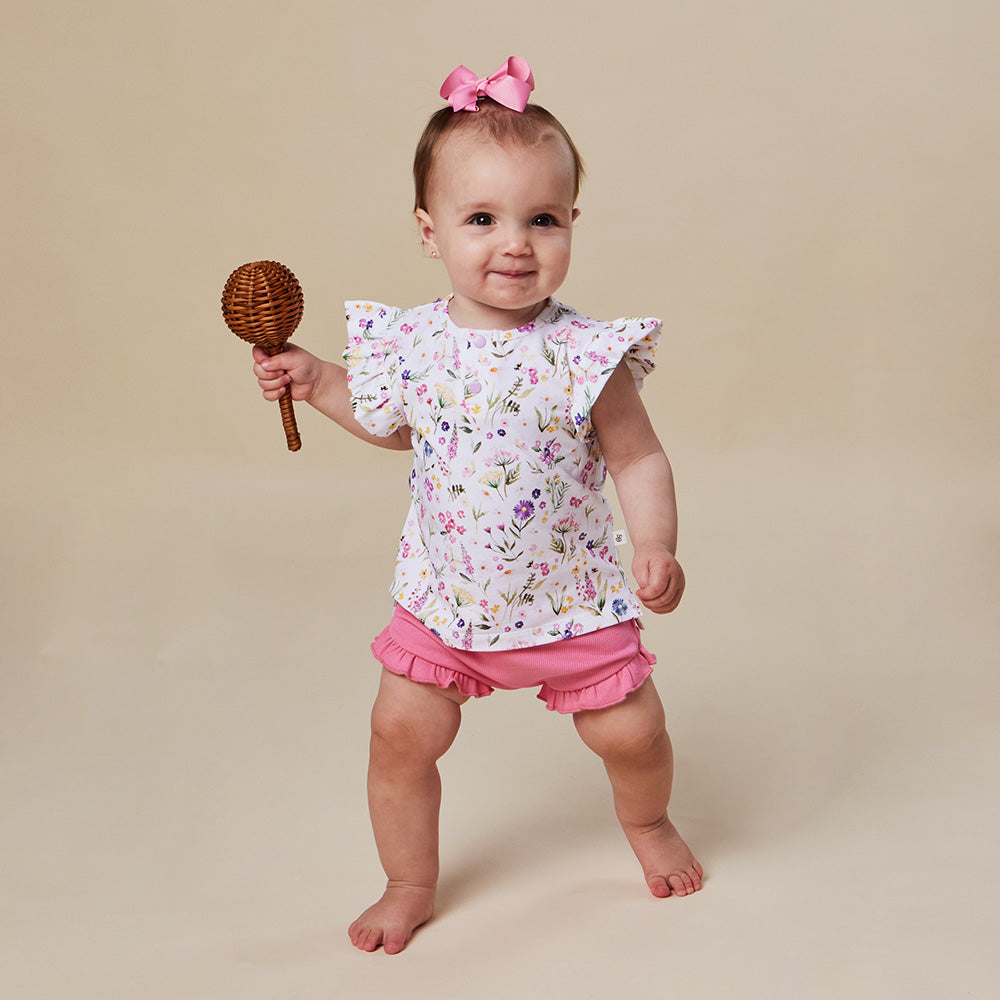 Gracie Organic Short Sleeve Top with Frill - View 10
