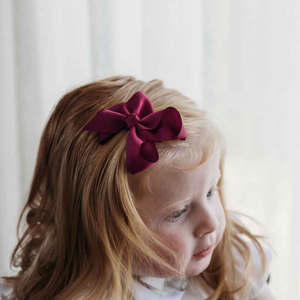 Burgundy Bow Hair Clip - View 4