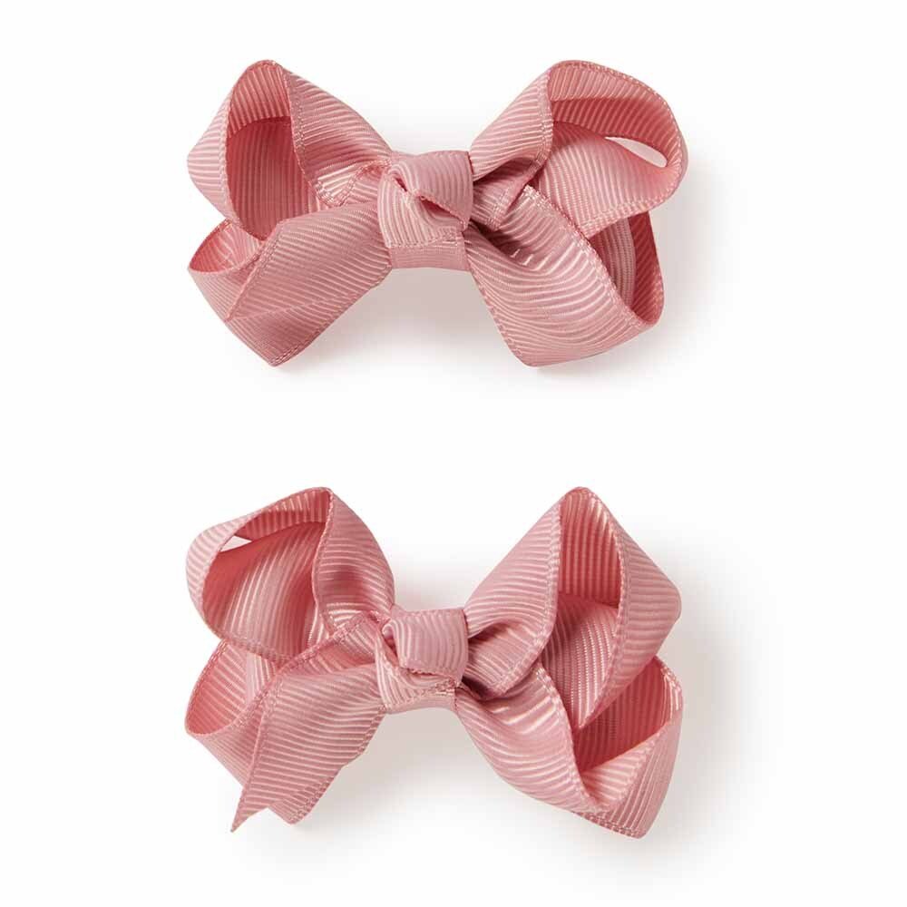 Dusty Pink Piggy Tail Hair Clips - Pair - View 2